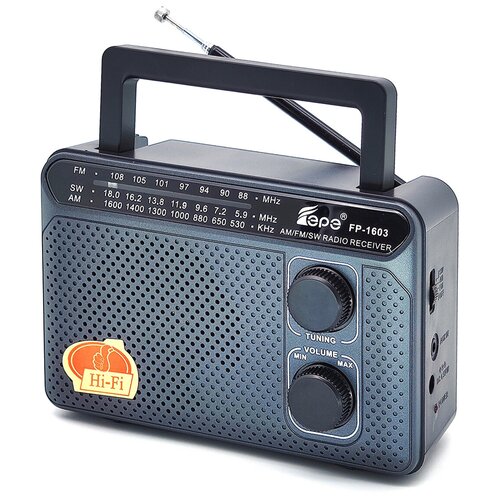 Fepe FP-1603 черный Радиоприемник - радио - AM-FM-SW питание от сети 220В 113000₽