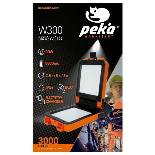 Двухпанельный светодиодный аккумуляторный рабочий фонарь peka W300
