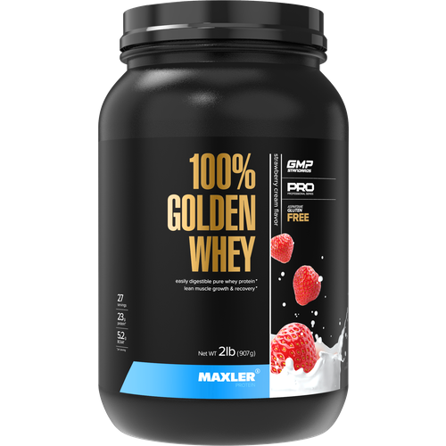 протеин maxler 100% golden whey new 907 гр капучино Протеин Maxler 100% Golden Whey New, 907 гр., клубничное мороженое