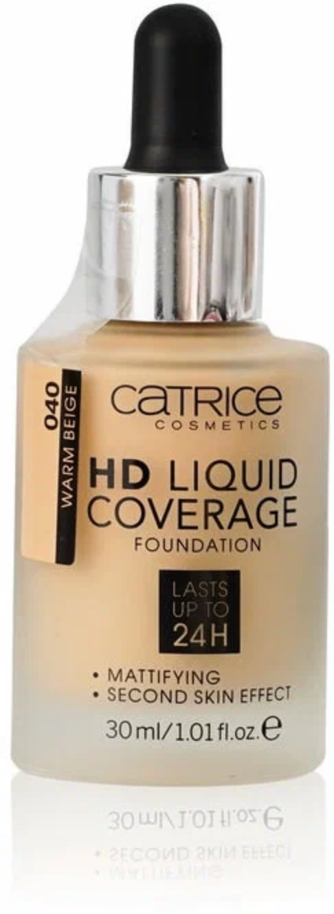 Катрис / Catrice - Тональная основа для лица HD Liquid Coverage тон 040 Warm Beige 30 мл