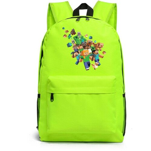 Рюкзак Майнкрафт (Minecraft) зеленый №1 рюкзак майнкрафт крипер minecraft зеленый 29х12х44 см 15 5 л