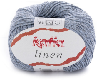 Пряжа Linen Katia, 50гр/112м 53% Хлопок ,47% Лен, цвет 21 светлый джинс, 1 моток