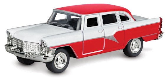 Легковой автомобиль технопарк ГАЗ-13 Чайка (X600-H09083-R) 1:48, 12 см, красный/белый