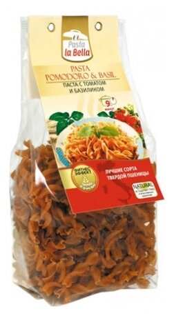 Pasta la Bella Макароны с томатом и базиликом, 250 г