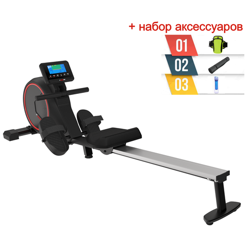 Гребной тренажер UNIX Fit Techno Rower 410E + аксессуары для фитнеса