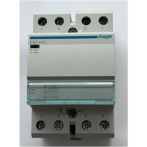 Модульный Контактор хагер ESC440 230в AC 40A 4НО 4мод