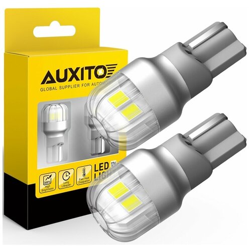 Светодиодная лампа AUXITO T15 W16W цоколь W2.1x9.5d 2шт 6500К белый свет задний ход LED автомобильная