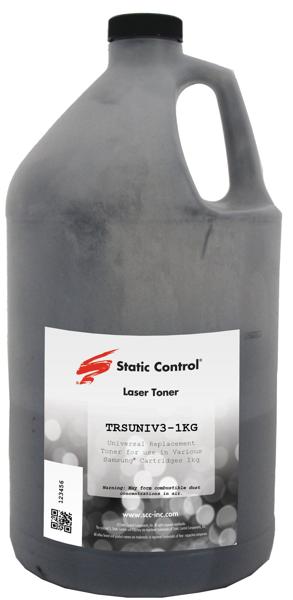 Тонер Static Control TRSUNIV3-1KG черный флакон 1000гр. для принтера Samsung ML2160/SCX3400/M2020/M2070