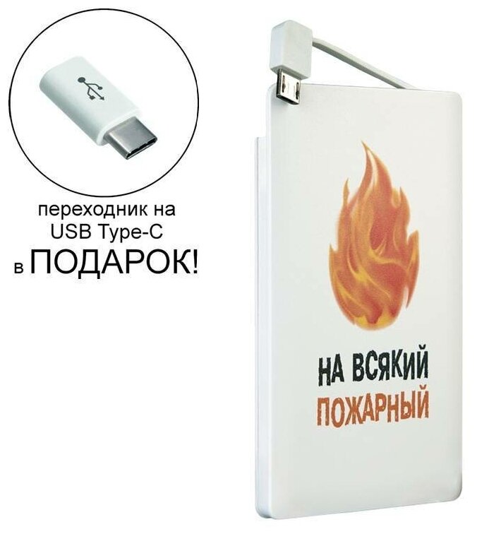 Внешний аккумулятор с изображением на всякий пожарный 4000 mAh
