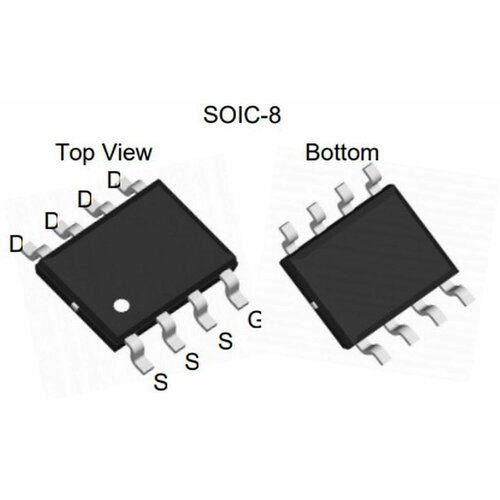 Микросхема AO4433, N-Channel, MOSFET, 30V, 11A, 1 шт.