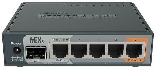 Маршрутизатор 10/100/1000M 5PORT HEX S RB760IGS MIKROTIK