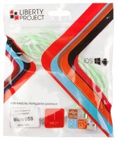 Кабель Liberty Project USB - microUSB 1 м белый/зеленый