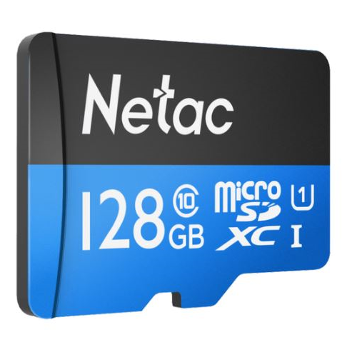 Карта памяти Netac P500 Standard MicroSDXC 128GB U1/C10 up to 90MB/s, retail pack with SD Adapter nt02p500stn 128g r карта памяти microsd с адаптером 128gb netac p500 standart class 10 uhs i 80mb s