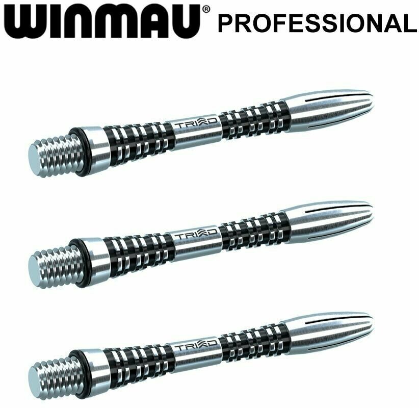 Короткие хвостовики для дротиков Winmau Triad Aluminium Black (Short - 35мм). Аксессуары для Дартс. 3 хвостовика.