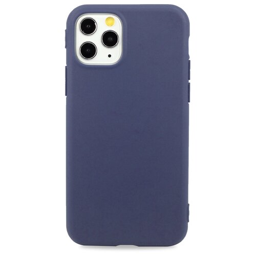 Матовый силиконовый чехол для iPhone 11 Pro Max / Ультратонкий чехол на Айфон 11 Про Макс (Темно-синий)