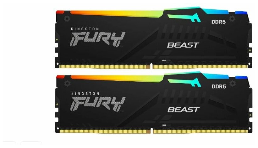 Модуль памяти Kingston 32GB DDR5 5200 DIMM FURY Beast RGB Gaming Memory