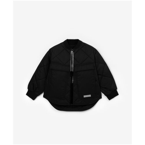 Куртка утепленная оверсайз черная Gulliver, для девочек, размер 146, мод. 12307GJC4104