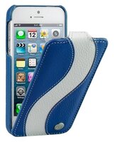 Чехол Melkco Jacka Type Special Edition для Apple iPhone 5/iPhone 5S/iPhone SE синий с белой полосой