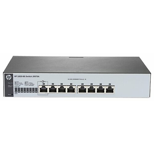 HP Сетевое оборудование HP J9982A Коммутатор HPE 1820-8G-PoE+ управляемый 19U 8x10/100/1000BASE-T из них 4 PoE+, 65W