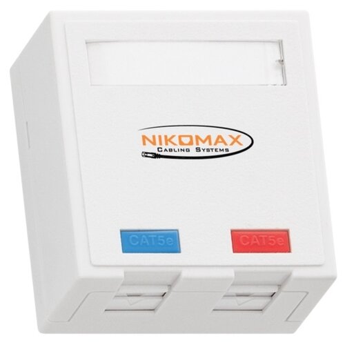 Настенная розетка NIKOMAX 2 порта, со шторками, белая NMC-WO2SD2-FT-ST-WT 15896271