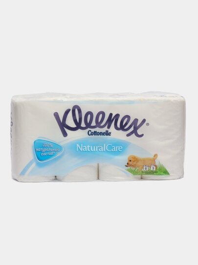 Трехслойная туалетная бумага Kleenex Naturalcare, 8 рулонов - фото №4