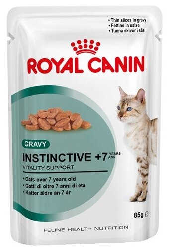 Влажный корм для пожилых кошек Royal Canin Instinctive +7, с мясным ассорти 12 шт. х 85 г (кусочки в соусе) - фотография № 4