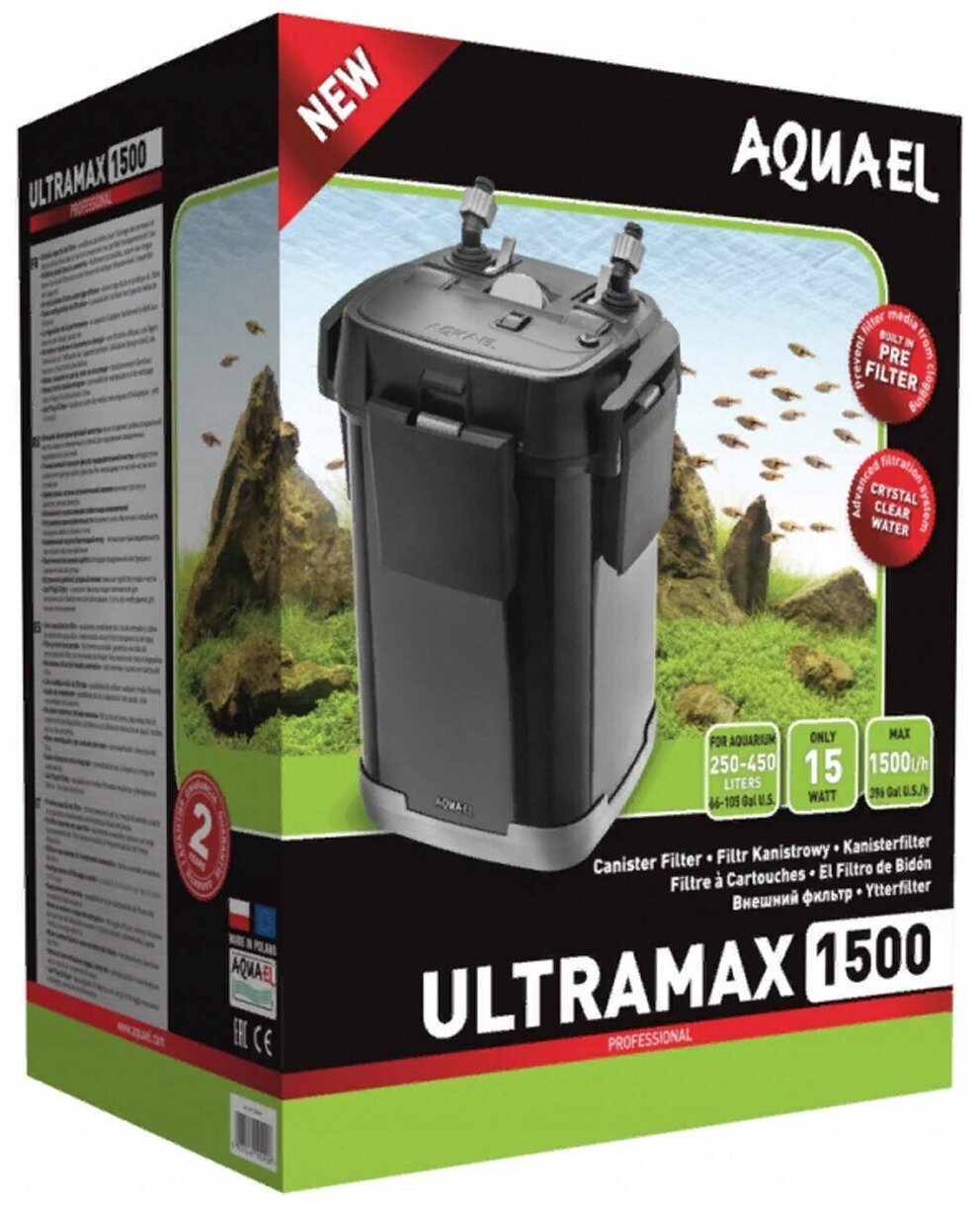 Внешний фильтр Aquael Ultramax 1500 1500 л/ч для аквариумов объемом до 400 л (1 шт)