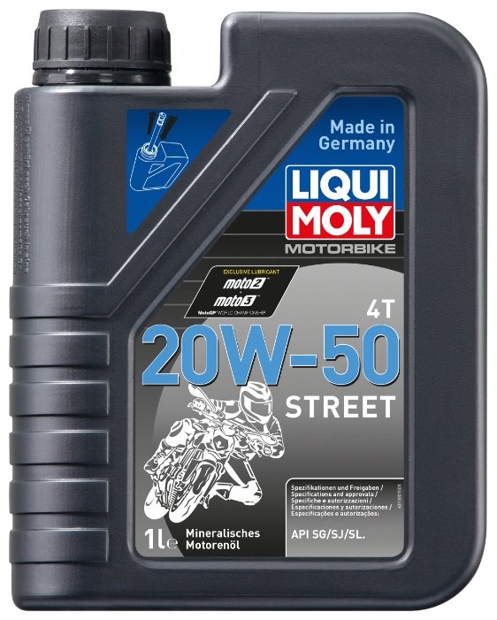 Масло моторное для мотоциклов 20w50 liqui moly 1л минеральное street 4t, liqui moly, 7632