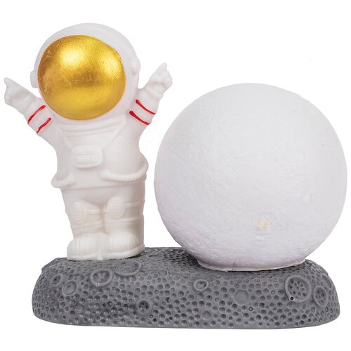 Светильник Космонавт (N 2) 14х11х7.5 см, ночник 3D Луна шар подарок девочке, мальчику, универсальный 12 апреля День космонавтики