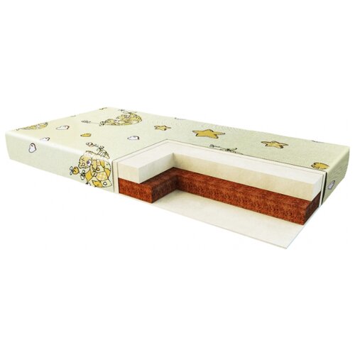 фото Матрас детский sweet baby favorite plus 12см экобязь 59x119, зелено-желтый