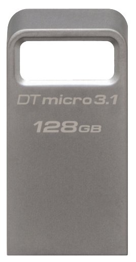 Флеш Диск Kingston 128Gb DataTraveler Micro DTMC3G2/128GB USB3.0 серебристый