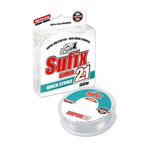 фото Леска sufix super 21 clear (150 м, 0.14 мм, 1.8 кг) цв. прозрачный