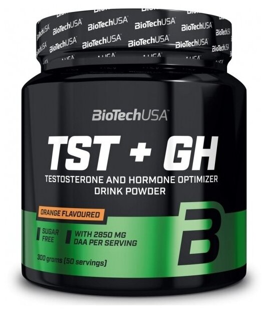 Тестостероновый бустер Biotech USA TST+GH 300 г, апельсин