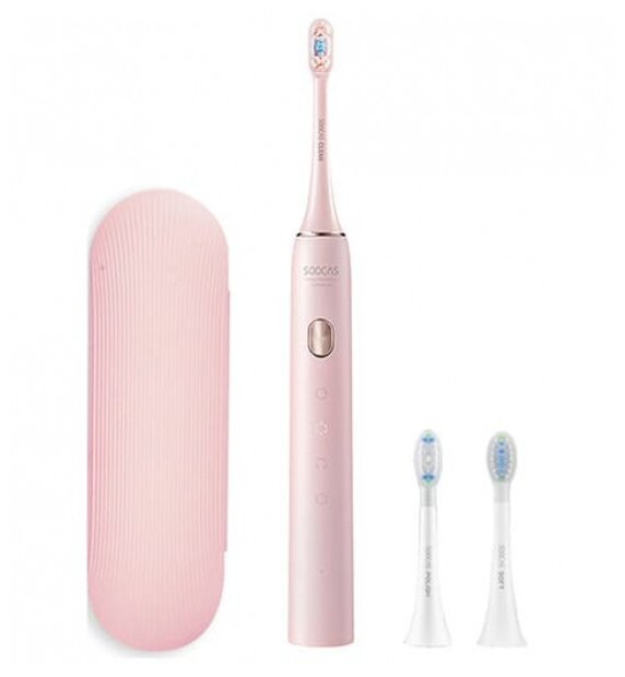 Электрическая зубная щетка Soocas X3U (Глобальная версия), три насадки, звуковая, 4 режима очистки, розовый - фотография № 1