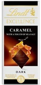 Lindt Excellence темный шоколад с карамелью и солью, 100 г