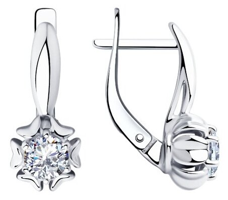 Серьги Diamant, серебро, 925 проба, фианит