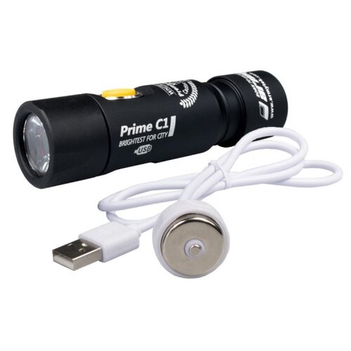 фото Ручной фонарь ArmyTek Prime C1 XP-L Magnet USB (белый свет) + 18350 Li-Ion черный