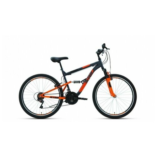 Велосипед ALTAIR MTB FS 26 1.0 (рост 16 18ск 2021, темно-серый/оранжевый RBKT1F16E005 велосипед altair kids 16 16 1 ск 2020 2021 ярко зеленый синий 1bkt1k1c1003