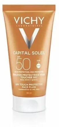 Vichy эмульсия Capital Ideal Soleil Mattifying Face Dry Touch SPF 50, 50 мл