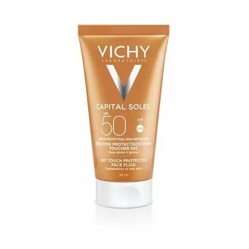 Vichy эмульсия Capital Ideal Soleil Mattifying Face Dry Touch SPF 50, 50 мл vichy бальзам capital ideal soleil против солнечных ожогов 100 мл
