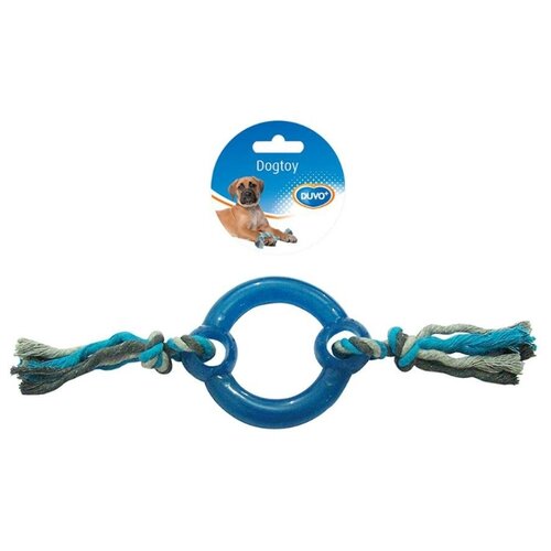 фото Игрушка для собак duvo+ резиновая"кольцо с веревками", синее, 30см (бельгия)