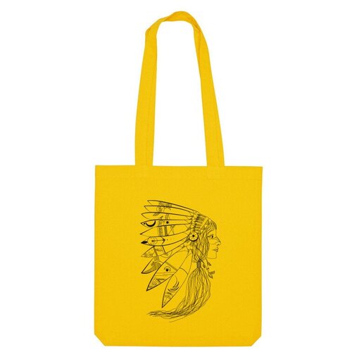 Сумка шоппер Us Basic, желтый сумка женщина вождь индеец желтый