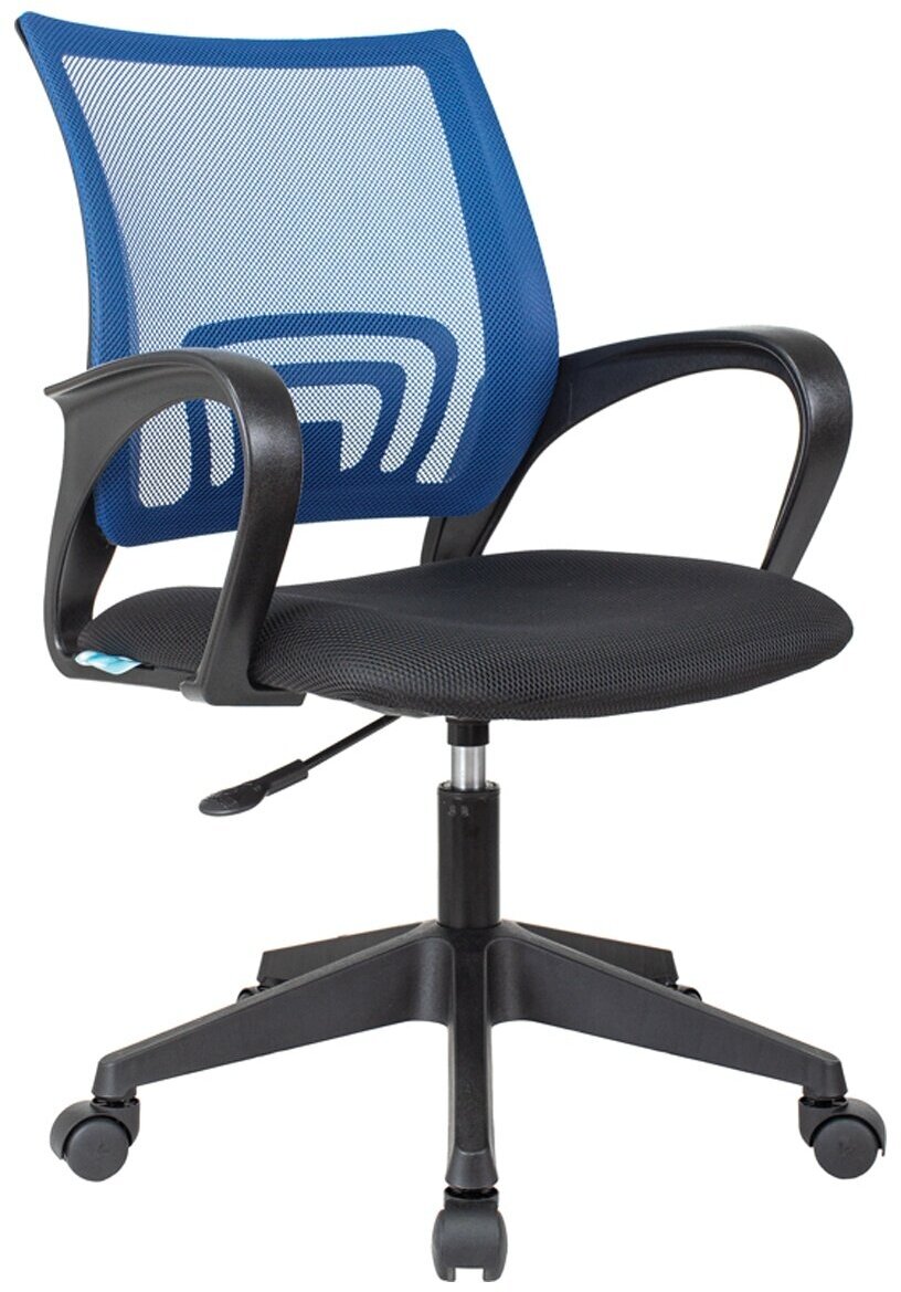 Кресло оператора Helmi HL-M95 R, 695, "Airy", спинка сетка синяя, сиденье ткань TW черная, пиастра (348710)