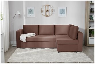Угловой диван-кровать Мансберг лайт 056.2, универс., шоколадный (Balance 235) NEW