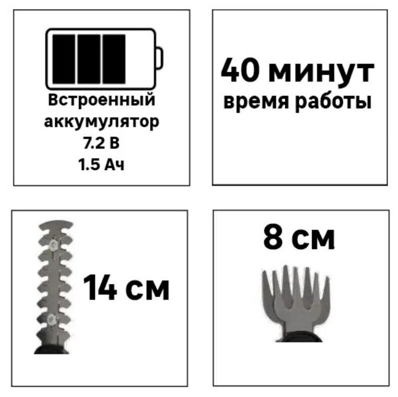 Кусторез аккумуляторный Sterwins 8 В - фотография № 9