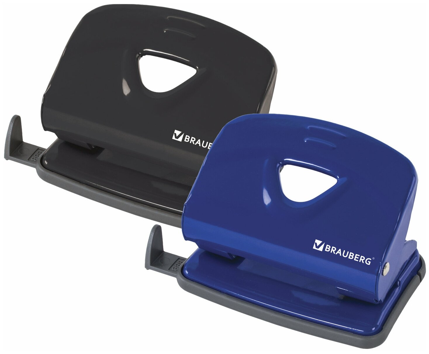 Дырокол BRAUBERG 222525, комплект 2 шт.
