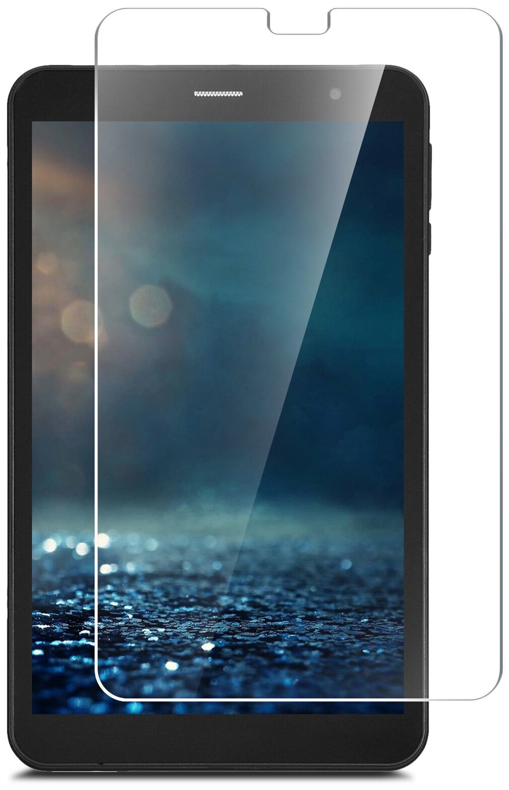 Защитное стекло на Digma CITI 8 E400 8" на Экран (гибридное=пленка+стекловолокно) прозрачное тонкое Hybrid Glass Miuko