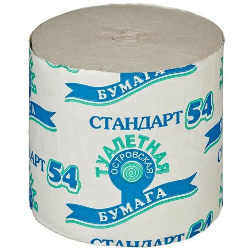 Бумага туалетная 1-сл. островская б/втулки сер 54м,24рул/уп