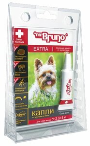 Фото Mr.Bruno капли от блох и клещей Экстра для собак 2-5 кг