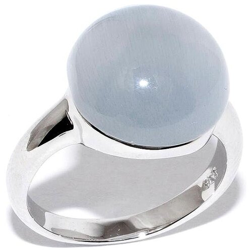Кольцо Silver WINGS, серебро, 925 проба, кошачий глаз, размер 16.5